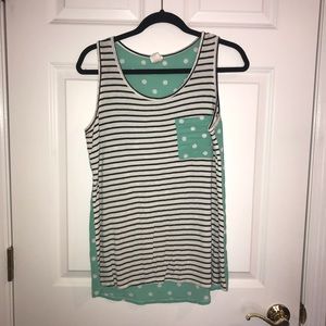 5/$25 sale Medium stripe polka dot tank